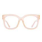 JIM HALO Oversized Square Computer Glasses Blue Light Blocker Glasses for Women Reduce Eye Strain Apricot