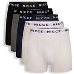 Nicce - Mens 'TARRON' Everyday Essential Stretchy Soft Cotton Rich Trunks, Regular Fit 5 Pack Boxer Shorts (M, Assorted)