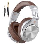 OneOdio A71 Hi-Res Studio Recording Headphones - Wired Over Ear Headphones with SharePort, Professional Monitoring & Mixing Foldable Headphones with Stereo Sound (Sliver)