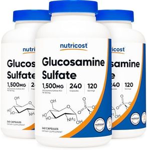 Nutricost Glucosamine Sulfate 750mg, 240 Capsules (3 Bottles) (1500mg Per Serving)