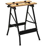 DURHAND Folding Sawhorse, Portable Work Bench with 4 Adjustable Clamps, Heavy-Duty Work Table with 220lb Capacity, Pivoting Feet