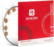 Vangoa Banjo Strings, Vacuum-sealed Packaging Duable Banjo Strings 5 String Set, 70/30 Bronze Stainless Steel, Medium 9-26