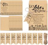 Noveread 100 Sets Let Love Grow Wedding Favors for Guests Include Flower Seed Packets Bulk Thank You Tags and Hemp Ropes Bridal Shower Envelopes Gifts