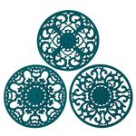 Extra Thick Silicone Trivet Mat for Hot Dishes, Hot Pots and Pans, Pot Holder, Hot Pad to Portect Your Table and Countertop, Kitchen Decor and Accessories,Teal, Set of 3