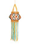 PJS International Trade Handcrafted Flower Design Paper Diwali Hanging Lantern/Lamp Akash Kandil for Diwali AkashDiya for Home Decoration (Firozi Orange)