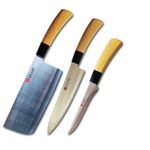 Ying Guns Premium Heavy Professional Knives Combo Kitchen Knife Set Pack of 3 Size Cleaver 6.5x3 & Chef's 8X 1.6 & Boning Knife 5.8" for Cutting Meat,Fish,Vegetable