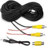 WEUASTE Premium Backup Camera RCA Cables, Video Extension Cable with Detection Wire (33FT/10 M), AV Coupler and Power