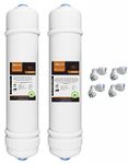 Dissora Gold 10 Inch Inline Pre Activated Carbon Block and Sediment Filter Cartridge Set, Suitable for All Kind of RO UV UF Water Purifier, Pack of 2
