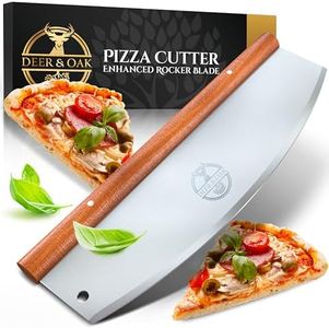 Deer & Oak Pizza Cutter - 36cm Pizza Rocker Cutter - Pizza Cutter Rocker - Pizza Slicer - Cut Your Pizzas with Minimal Fuss or Effort - Ultra Sharp Premium Stainless Steel Blade