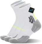 BRISIRA Coolmax Bamboo Viscose Compression Running Socks Quarter Crew Athletic Cushioned Breathable Anti Blister&Sweat&Odor