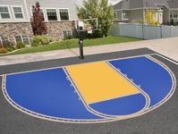 KuiBonu Basketball Court Marking Kit, Basketball Court Stencil Kit for Concrete Driveway and Asphalt | Quick Setup Corrugated Paper with Plump Bob Spray Guard | Regulation Size 39.6' X 21'