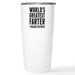 CafePress World's Greatest Farter I Mean Father Travel Mug 20 oz. Stainless Steel Travel Mug, Insulated Coffee Tumbler