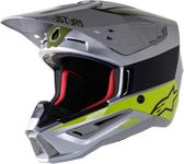 Alpinestars S-M5 Bond Helmet Slvr/Ylw Fluo/Mltry Grn Lg (8303522-1956-L)