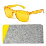 MOODVUES Yellow Color Therapy Glasses with Matching Case - Healing Colored Chromotherapy Chakra Light Therapy Glasses Eyewear to Support Mood, Relaxation, Focus & More - Colorful Sunglasses