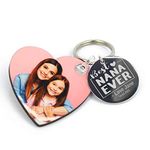 Eliphs Personalised Photo Keyring Printed Engraved Mothers Day gift Birth Day heart keychain Keepsakes gift