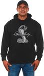 JH Design Group Mens Ford Shelby Cobra Zip-Up Hoodie with Front & Back Emblems, Black, 3X-Large