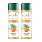 Biotique Carrot Seed Anti- Ageing After- Bath Body Oil | Prevents Fine Lines and Wrinkles |Smooth and Radiant Skin| 100% Botanical Extracts | Suitable for All Skin Types | 120ml (Pack Of 2)