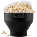 The Original Korcci Microwaveable Silicone Popcorn Popper, BPA Free Microwave Popcorn Popper, Collapsible Microwave Popcorn Maker Bowl, Use In Microwave, Dishwasher Safe