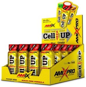 Amix - Cellup Shot - Suplemento Alimenticio - Contiene Cafeína - Aumenta la Fuerza y Congestión Muscular - Fórmula Pre-Entrenamiento - Nutrición Deportiva - Sabor a Cola - 20 Viales de 60 ml