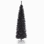 National Tree Company Artificial Christmas Tree | Includes Stand | Black Tinsel - 7 ft