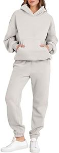 ANRABESS Womens 2 Piece Outfits Lounge Hoodie Oversized Sweatshirt Jogger Sweatpants Y2K Tracksuit Sweatsuit Set Fall Clothes Grey Small