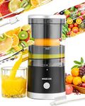 Electric Juicer Rechargeable - Citrus Juicer Machine with USB and Portable Juicer, Anti-Drip Function Juicer for Orange, Lemon, Grapefruit, Include Cleaning Brush (Black)