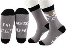 MBMSO 2 Pairs Lax Lacrosse Socks Eat Sleep Lacrosse Repeat Socks Funny Lacrosse Gifts for Lax Players Lacrosse Team Socks, Lax Lacrosse Socks, 11