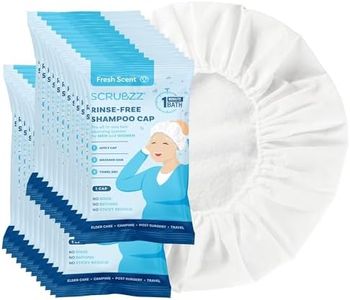Scrubzz Shampoo Caps No Rinse for Elderly and Bedridden Patients, Rinse Free Shampoo Caps for Post Surgery and Hospital Stays, Waterless Hair Washing Shower Caps - 24 Pack
