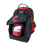 MELOTOUGH Welding Tool Backpack for Tools and Helmet Extreme Gear Pack with Large Capacity Helmet Holder Luggage Storage Bag(Red）