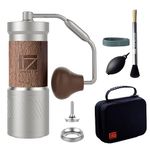 1Zpresso JE-Plus S Manual Coffee Grinder, Premium Coated Conical Burr Designed for Espresso, Top Adjustment, Each Click Moves 12.5 microns, Foldable Crank Handle, Magnets Catch Cup with Blind Shaker,