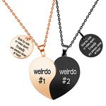 MJartoria Best Friend Necklaces BFF Necklace for 2 Friendship Valentines Day Gifts Matching Heart Pendant Necklace Best Friends Forever, Stainless Steel, No Gemstone