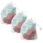 3 Laundry Wash Bags Fine Mesh Reusable Washing Machine Bags Net Lingerie Wash Bra Delicate Hosiery (Pack of 3-30 * 40)