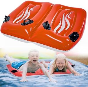 4E's Novelty 2 Person Inflatable Body Board with Handles for Water Slides for Kids & Adult, Double Blow Up Boogie Board for The Beach Surfboard Surf Wave Floating Pool Float for Swimming