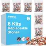 VEHHE Mineral Balls Negative Ion 6 Packs, Replacement Bio-Active Stone for Purifying Water, PH Balance Ionic Shower Head Filter Beads, Hard Water Softening Filtration