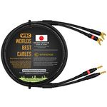 WORLDS BEST CABLES - 6 Foot - Coaxial Audiophile Single Speaker Cable for Center Channel - Custom Made Using Mogami 3082 Wire & Eminence Gold Plated Banana & Spade Plugs