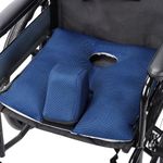 NIdreamCE Wheelchair Wedge Pommel Cushion with Safety Straps Non-Slip Wheelchair Cushion for Seniors Prevents Forward Sliding, Provides Leg Abduction, Improves Positioning, Fall Prevention