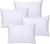 IMFAA Quilted Zipped Pillow Protector Pack of 4 - Soft and Comfortable Microfiber Pillowcase Protectors - Ant-Allergy and Breathable Pillow Cover.(4 x Quilted - Zipped)