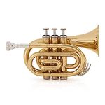 Pocket Trumpet by Gear4music Bb with Mouthpiece & Hard Case