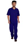 adhyah TrendyUniform Men's Pure Cotton Half Sleeves Work Wear Protective Coverall (Overall, Boiler Suit and Jumpsuit) (Navy, XXL)