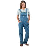 Liberty womens Washed Denim Bib Overalls, Light Stone Washed, Small