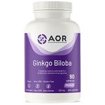 AOR - Ginkgo Biloba 120mg, 90 Capsules - Ginkgo Biloba for Tinnitus Relief, Peripheral Circulation, Enhances Memory Support and Blood Flow Supplement - Cognitive Supplement and Antioxidant Supplement