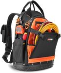 WISEPRO Tool Backpack, Tradesman Backpack with Molded Base, Heavy-Duty HVAC Tool Bag, Tool Organizer for Electricians, Construction, Men
