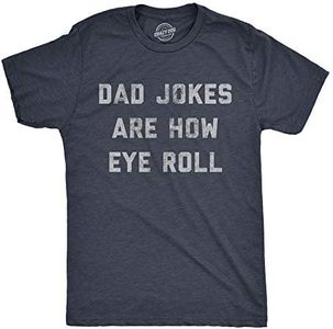 Mens Dad Jokes Are How Eye Roll Tshirt Funny Father's Day Graphic Novelty Hilarious Tee (Heather Navy) - 3XL