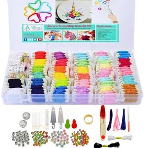 Athena's Elements Embroidery Floss, Friendship Bracelet String Kit - 276Pcs Thread and Accessories - Perfect for Bracelet Making & DIY Embroidery Projects | Bonus Accessories Included- Supplies