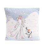 Disney Home Frozen Embellished Cushion With Filling, 100% Cotton,40x40cm,Easy-care,Multi Coloured (16"x16" inches)