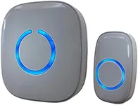 SadoTech Wireless Doorbells for Home, Apartments, Businesses, Classrooms, etc. - 1 Door Bell Ringer & 1 Plug-In Chime Receiver, Battery Operated, Easy-to-Use, Wireless Doorbell w/LED Flash, Gray