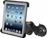 RAM MOUNTS RAM-B-189-TAB3U RAM Double Twist-Lock Suction Cup Mount with Tab-Tite Universal Spring Loaded Cradle for The Apple iPad 1-4 with Or Without Light Duty Case