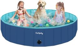 Furrybaby Dog Pool, Kiddie Pool Hard Plastic, Plastic Pool with Inner Mesh for Better Scratch Resistance, No Assembly, Portable Dog Pools for Large Dogs for Backyard Water Fun (Navy 63×12inch)