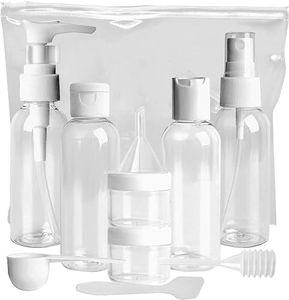volila Botellas de Viaje - 10 Pack Transparente Botes Viaje, Botes Rellenables Viaje, Kit Viaje Botes para Gel y Champu Viaje, Kit Viaje Avion para Líquidos y loción con Tapones de Espray y Neceser