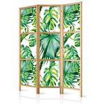 murando Room divider Tropical Leaves Monstera green 135x171cm / 54"x68" 3 pieces Non-Woven Canvas Single-Sided Folding Screen Privacy wood pattern design hand made Home office Japan b-B-0295-z-b